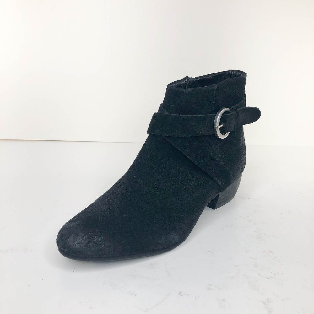 Rebels Womens Black Ankle Boots Harness Straps